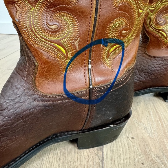 Double H Men’s 12” Work Western Cowboy Boot Stitch Pattern Leather Size 8.5 D - Picture 12 of 16